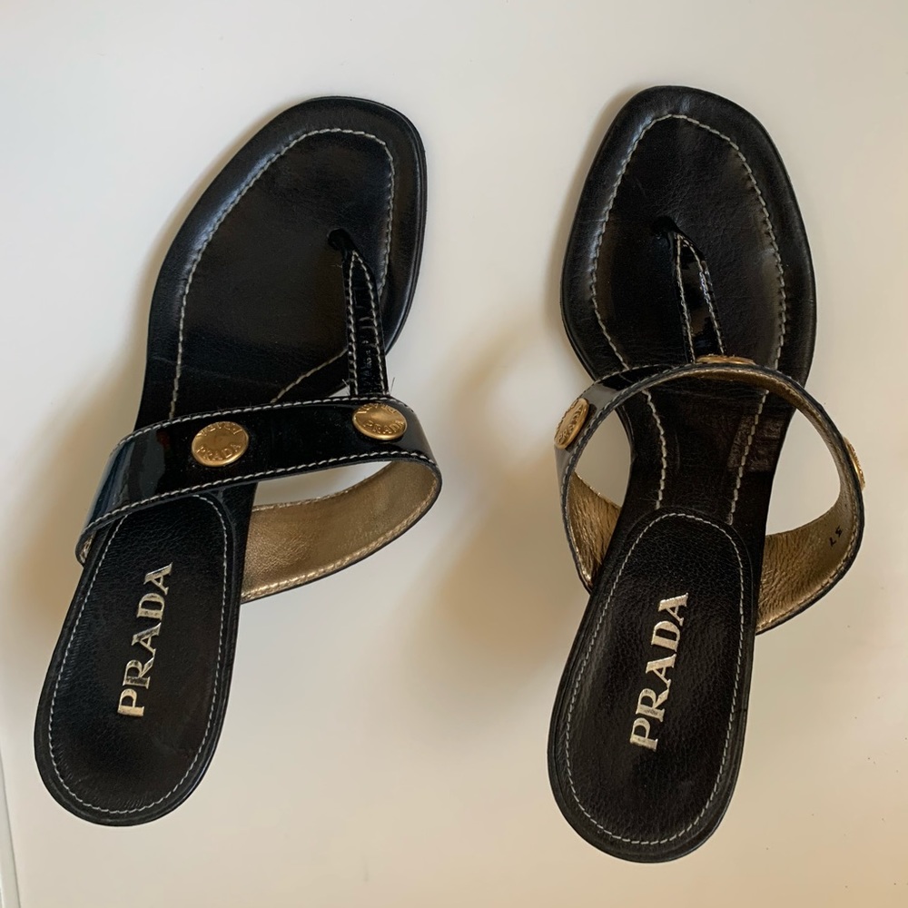 Prada open sandal heels